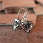 Heart-shaped Earrings From Vintage Watch Parts