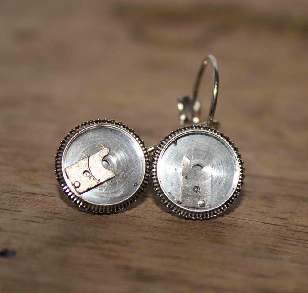 Pretty Earrings From Vintage Watch Parts